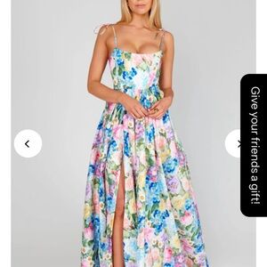 Elegant Floral Maxi Dress with Adjustable Straps